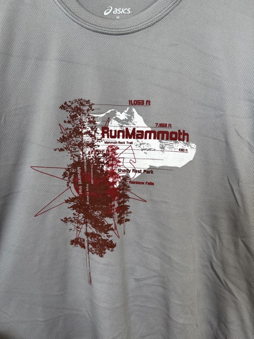 Asics Short Sleeve Running Tee Shirt RunMammoth Gray Size Mens Medium NWT - Picture 3 of 8
